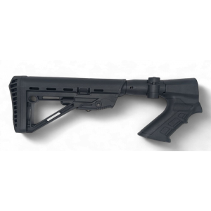 Folding Tactical Buttstock with Pistol Grip for Universal, Adjustable, Collapsible Compatible with Linberta SA01L 12GA - Myholster