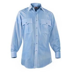 Elbeco Paragon Plus Long Sleeve Poplin Shirt - Blue - Size: 16-35 - Elbeco