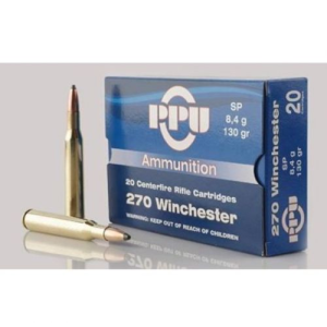 PPU Rifle Ammunition .270 Win 130 gr SP 3060 fps 20/ct - Tr & Z Usa Trading Corp.