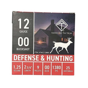 ATI 12Gauge 2.75" 00Buck Round 25 Per Box/10 Case - American Tactical