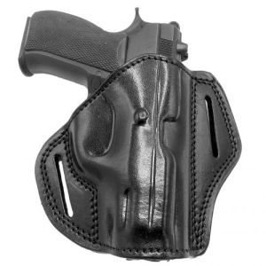 Akar OWB Open Top Concealable Leather Belt Holster Compatible with Ruger P90 - Myholster