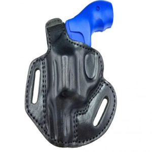 Akar Premium OWB Leather Black / Left Hand Belt Holster Compatible with Smith & Wesson 686 3" - Myholster