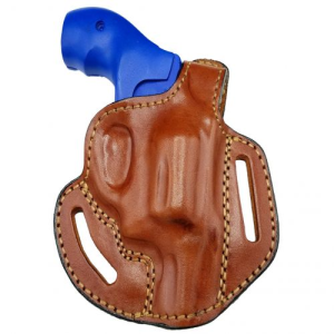Akar Premium OWB Brown Leather Belt Holster Fits Ruger SP101 3 - Myholster