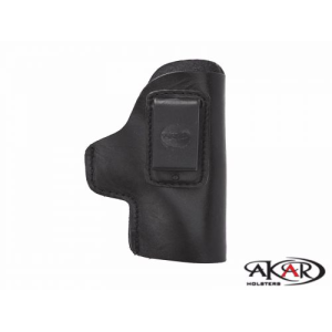 Black IWB CCW LEATHER HOLSTER Inside-the-Pants Clip-On Compatible with Smith & Wesson CSX 9mm - Akar