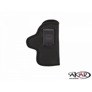 Black Concealed carry IWB holster inside-the-waistband nylon clip-on compatible with Smith & Wesson CSX 9mm - Akar