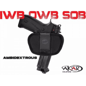 AMBIDEXTROUS MULTI-POSITION IWB / OWB / SOB HOLSTER Clip-On & Belt Slide Compatible with Smith & Wesson CSX 9mm - Akar
