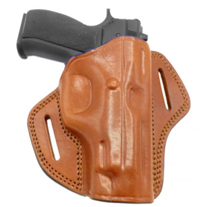 Brown OWB Open Top Concealable Leather Belt Holster Compatible W/ Sig Sauer P365 - Myholster