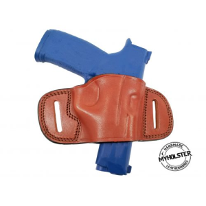 Brown OWB Quick Draw Leather Belt Holster Premium Cowhide for Secure & Fast Access Compatible W/ Sig Sauer P365 - Myholster