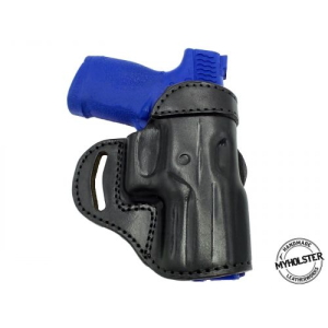 Black OWB Open Top Cross-draw Leather Holster Compatible w/ Smith & Wesson 6906 - Myholster