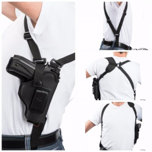 Left Vertical Carry Shoulder Holster - Nylon with Reinforced Thumb Break Compatible with Sig Sauer P365 - Emperor