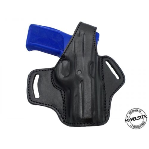 Black Premium OWB Leather Belt Holster Secure, Durable & Comfortable Fits Smith & Wesson M&P M2.0 9,40 4.25" - Myholster