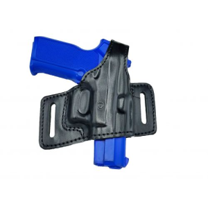 Black OWB Quick Draw Leather Slide Holster with Thumb Break Premium Cowhide for Secure & Fast Access Fits Smith & Wesson - Myholster