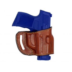 Brown OWB Yaqui Slide Leather Belt Holster Premium Cowhide Open-Muzzle Design Compatible w/Smith & Wesson M&P M2.0 9,4 - Myholster