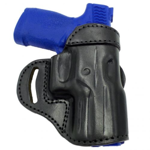 Black OWB Open Top Leather CROSS DRAW Holster Compatible w/ SIG P365 XL w/LIMA365 Laser Sight - Myholster
