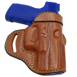 Brown OWB Open Top Leather CROSS DRAW Holster Compatible w/ SIG P365 XL w/LIMA365 Laser Sight - Myholster