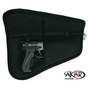 Pistol Rug Case with Lock Fits 3" to 6" Autos, Flat-Zip Design, Black Nylon - Myholster
