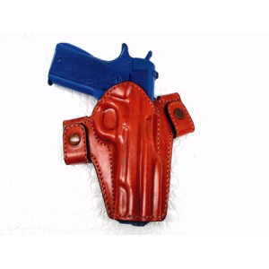 Brown / FULL OWB Snap-On Leather Open Top Holster Compatible w/ Tanfoglio FT-9 FS Sport - Myholster