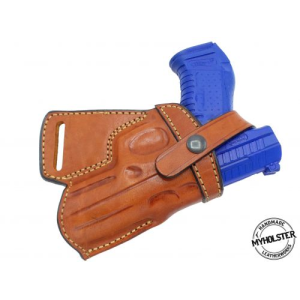 Brown / Right Leather SOB Holster with Thumb Break Secure, Concealable, and Comfortable Carry Compatible w/ Sig Sauer P22 - Myholster