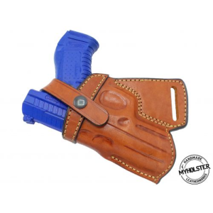 Brown / Left Leather SOB Holster with Thumb Break Secure, Concealable, and Comfortable Carry Compatible w/ Sig Sauer P226 - Myholster