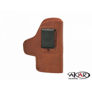 Brown IWB CCW LEATHER HOLSTER Inside-the-Pants Clip-On Compatible with Walther PPK/S - Akar
