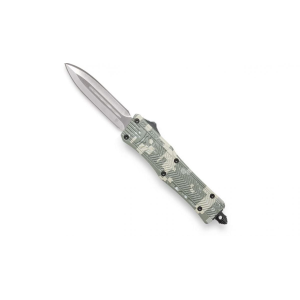 Cobra Tec Knives CTK-1 Dagger 2.75" Plain D2 Steel Winter Digi Camo Aluminum Handle OTF - Cobratec Knives
