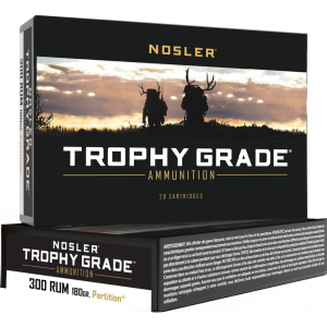 Nosler Trophy Grade Rifle Ammunition 300 RUM 180 gr. PT SP 20 rd. - Nosler