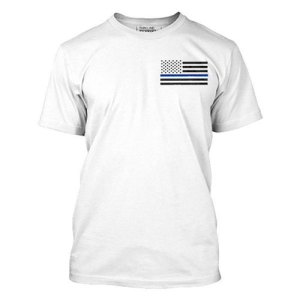 Thin Blue Line Flag White T-Shirt Small - Blue Line