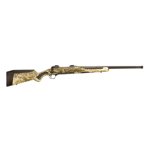 Savage Arms 57000 110 Predator Full Size 22-250 Rem 4+1 24 in Matte Black Fluted, Threaded Barrel, Matte Black Carbon Steel Receiver, Fixed AccuStock w/AccuFit Mossy Oak Terra Synthetic Stock, Rifle
