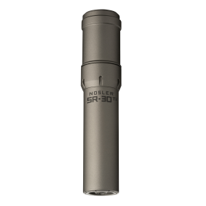 Nosler SR-30TI Suppressor, 30 Cal, 1.74 in, Gray, Titanium, 5/8 in 24 tpi Thread Pattern, 90647