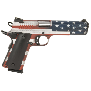 Citadel CIT45FSPUSA M1911 Government 45 ACP 8+1, 5 in Stainless Steel Barrel, American Flag Cerakote Serrated Steel Slide, Steel Frame w/Beavertail, Pistol