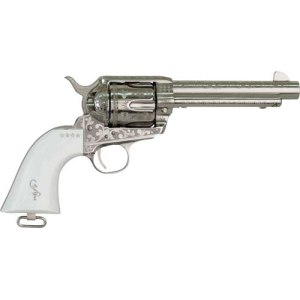 Cimarron George Patton V2.45Lc Pw Fs 4.75 in Engraved Nickel PP410LNPT