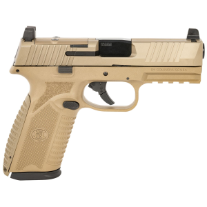 FN 66101382 510 MRD Full Size 10mm Auto 10+1, 4.10 Black Target Crown Steel Barrel, Flat Dark Earth PVD Optic Cut/Serrated Steel Slide & Poly Frame w/Pic Rail, Ambi, Pistol