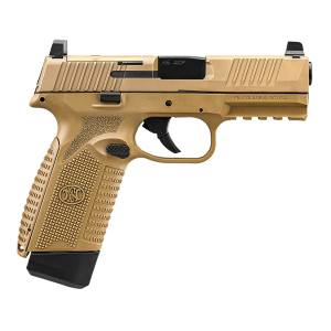 FN 66101390 545 MRD Full Size 45 ACP 10+1 4.10 Black Hammer Forged/Target Crown Barrel/ Flat Dark Earth Optic Cut/Serrated Slide/Flat Dark Earth Poly Frame w/Pic Rail, Ambi, Pistol