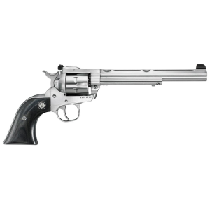 Ruger 0662 Single-Six Convertible Large Frame 22 LR/22 WMR 6rd 7.50 in Satin Stainless Steel Barrel w/Integral Mount, Satin Stainless Steel Frame & Cylinder, Black Laminate Wood Grip, Transfer Bar Safety, Exposed Hammer , Revolver