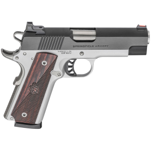 Springfield Armory PX9124L 1911 Ronin EMP 9mm Luger 10+1, 4 in Stainless Match Grade Bull Steel Barrel, Blued Serrated Carbon Steel Slide, Satin Cerakote Aluminum Frame w/Beavertail, Textured Wood Grip, Pistol