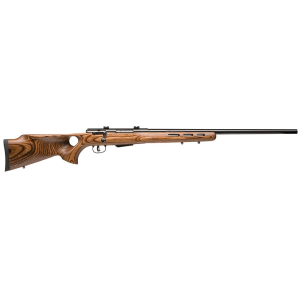 Savage Arms 18528 25 Lightweight Varminter-T 223 Rem 4+1 Cap 24 in Matte Black Rec/Barrel Natural Brown Laminate Fixed Thumbhole Stock Right Hand (Full Size) with Detachable Box, Magazine, Rifle