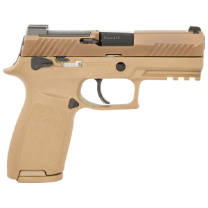 Sig Sauer 320CA9M18MSCA P320 M18 *CA Compliant Carry Frame 9mm Luger 10+1, 3.90 Blk Carbon BBL, Coyote PVD Serrated Stainless Slide, Coyote PVD Stainless Frame w/Beavertail & Pic Rail, Coyote Poly Grip, Manual Safety, Ambi, Pistol