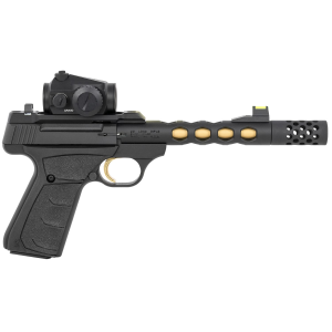 Browning 051582490 Buck Mark Vision SR 22 LR 10+1 5.90 in Black Anodized/Gold Cerakote Ported Threaded Barrel, Matte Black Serrated Slide & Aluminum Frame, Vortex Crossfire Red Dot, Pistol