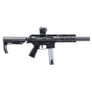 B&T SPC, Semi-auto Rifle, SBR, 9MM, 4.5 in Barrel, Anodized Finish, Black, PDW Stock, 30 Rounds, 1 Mag, Includes Suppressor BT-50003-SBR-SD-TS-KIT