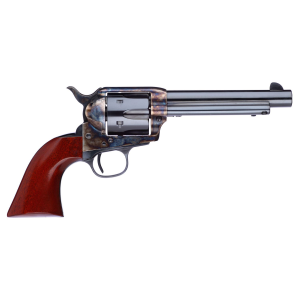 Taylors & Company 550903DE 1873 Cattleman New Model 357 Mag Caliber with 5.50 in Blued Finish Barrel, 6rd Capacity Blued Finish Cylinder, Color Case Hardened Finish Steel Frame, Walnut Navy Size Grip & Overall Taylor Polish , Revolver