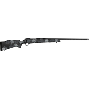 Nosler 46348 M48 Long-Range Carbon 300 Win Mag 4+1 26 in Carbon Fiber Wrapped Barrel, Sniper Gray Cerakote Steel, Elite Midnight Camo Manners MCS-T Elite Tac Stock, Rifle