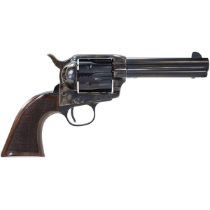 Taylors & Company 550810DE Smoke Wagon Deluxe 357 Mag Caliber with 4.75 in Blued Finish Barrel, 6rd Capacity Blued Finish Cylinder, Color Case Hardened Finish Steel Frame, Checkered Walnut Grip & Overall Taylor Polish , Revolver