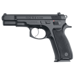 CZ-USA 91102 CZ 75 B 9mm Luger 16+1 4.60 in Steel Barrel, Black Serrated Steel Slide, Black Polycoat Steel Frame w/Beavertail, Black Plastic Grip, Pistol