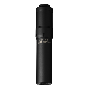 Nosler SR-30ALTI Suppressor, 30 Cal, 1.74 in, Black, Aluminum/Titanium, 5/8 in 24 tpi Thread Pattern, 90620