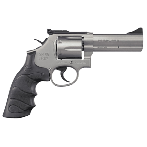 SAR USA SARSR38ST4 SAR SR 357 Mag/38 Special 6 Shot 4 Stainless Steel Barrel & Cylinder, Stainless Steel Frame, Black Finger Grooved Grip, Drop Safety/Hammer Block Safety, Exposed Hammer, Revolver