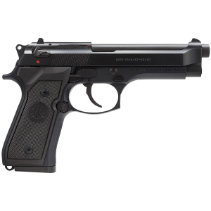Beretta J92M9A0 M9 Full Size Frame 9mm Luger 10+1, 4.90 in Steel Barrel, Black Bruniton Serrated Steel Slide & Aluminum Frame w/Beavertail, Pistol