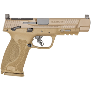 Smith & Wesson 13569 M&P M2.0 Full Size 9mm Luger 17+1, 5 in Black Armornite Steel Barrel, FDE Armornite Optic Ready/Serrated Stainless Steel Slide & Polymer Frame w/Picatinny Rail, Pistol