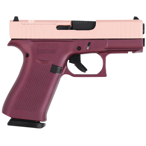 Glock PX4350204FRMOSBCFRRGS G43X MOS Sub-Compact 9mm Luger 10+1, 3.41 Black GMB Barrel, Rose Gold Cerakote MOS Cut/Serrated Steel Slide, Black Cherry Cerakote Poly Frame w/Beavertail & Pic Rail Ambi, Pistol - Glock