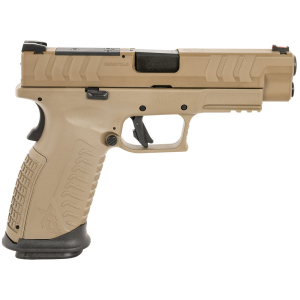 Springfield Armory XDME94510FHCOSP XD-M Elite OSP 10mm Auto 16+1 4.50 Black Melonite Steel Barrel, Flat Dark Earth Cerakote Optic Cut/Serrated Slide & Poly Frame w/Pic Rail, FDE Interchangeable Backstrap Grips Ambi, Pistol