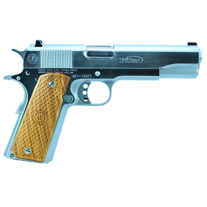 TriStar 85605 American Classic Government 1911 9mm Luger 10+1 5 in Stainless Steel Barrel, Chrome Serrated Steel Slide, Chrome Steel Frame w/Beavertail, Wood Grip, Pistol